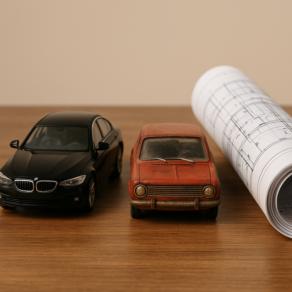 Luxury products or beat up used cars?